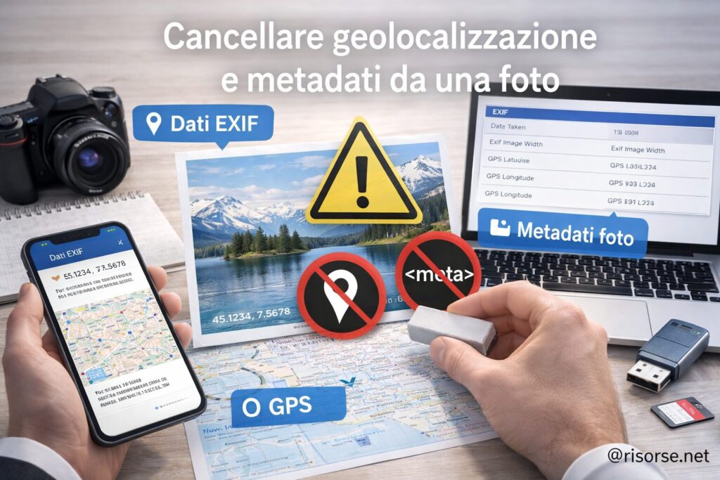 Cancellazione metadati e geolocalizzazione - Foto risai