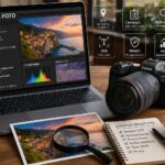 Analisi di una foto con metadati EXIF, geolocalizzazione e strumenti di ricerca inversa su laptop e smartphone - Foto Fpai