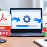 Smartphone con PDF protetto da password, icona lucchetto e campo password mascherato.
